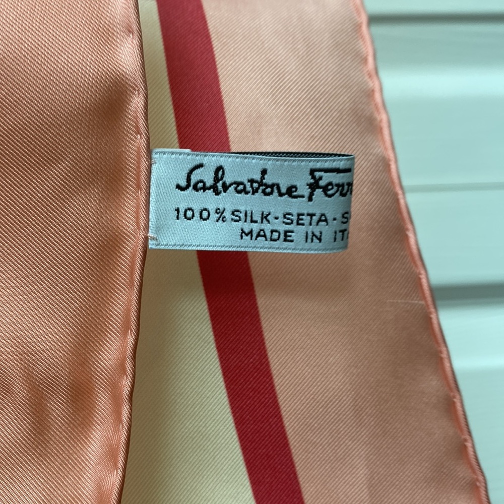 Salvatore Ferragamo Pink Floral Square silk scarf - Picture 2 of 3